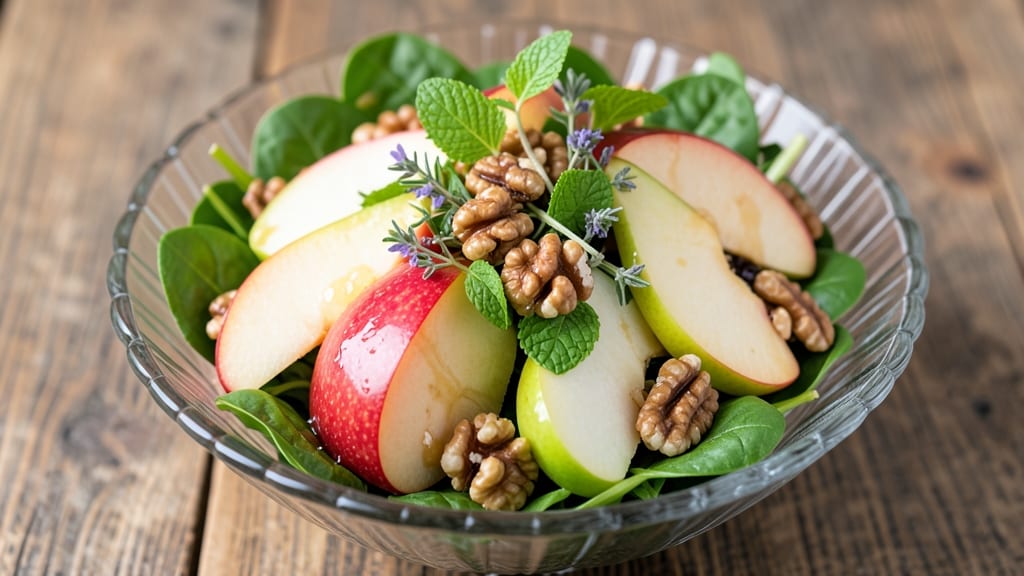 Apple Pear Walnut Salad Recipe: Crunchy Nutty Sweetness With Herbal Zing