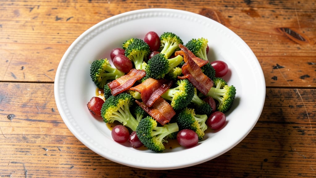 Broccoli Bacon Grape Salad Recipe: Crispy Bacon and Sweet-Tart Grape Crunch