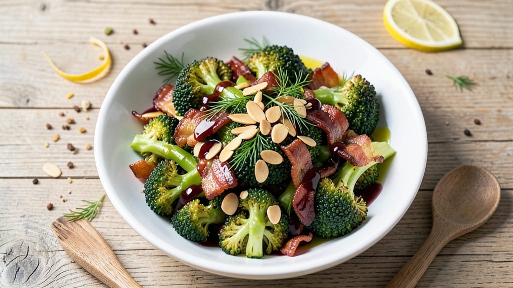 Broccoli Bacon Crunch Salad Recipe: Smoky Crispy Bits and Creamy Herb Dressing
