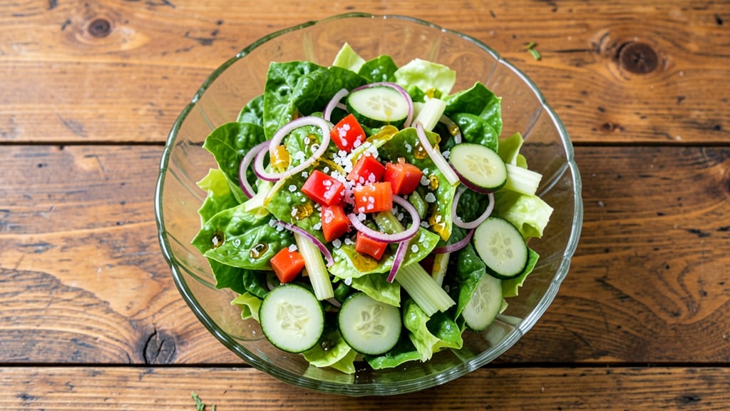 Basic Chopped Salad Recipe: Bold Herb Vinaigrette with Crunchy Celery Crowns