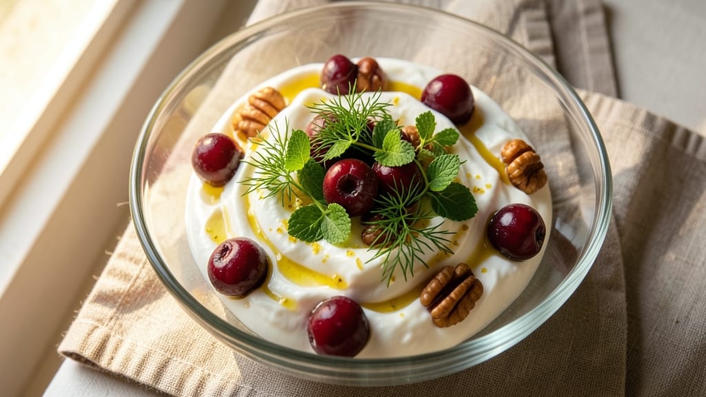 Brandyberry Salad Recipe: Sweet-Tart Fruit Crunch With Creamy Herb Dressing