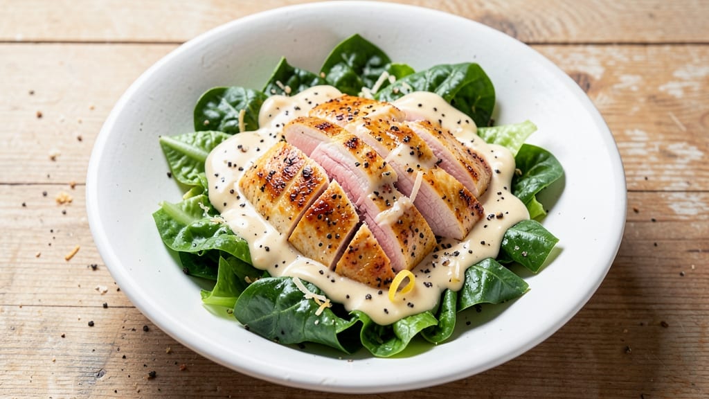 Authentic Chicken Caesar Salad Recipe: Anchovy-Infused Dressing With Crispy Chicken Bites