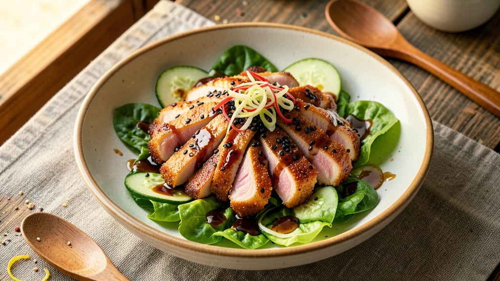 Asian Crispy Duck Salad Recipe: Crunchy Celery Crowns Over Smoky Sesame Dressing