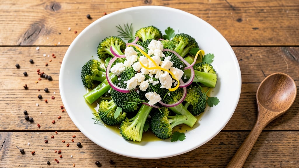 Broccoli and Feta Salad Recipe: Bright Herb Zing With Crisp Florets