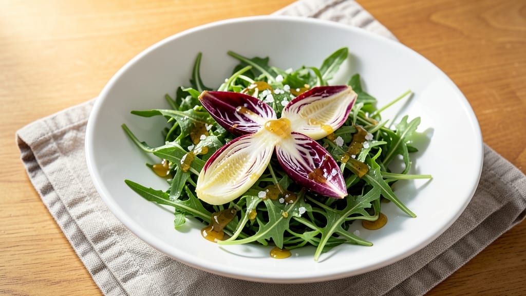 Arugula Radicchio and Endive Salad Recipe: Bitter-Sweet Crunch With Citrus Vinaigrette Kiss