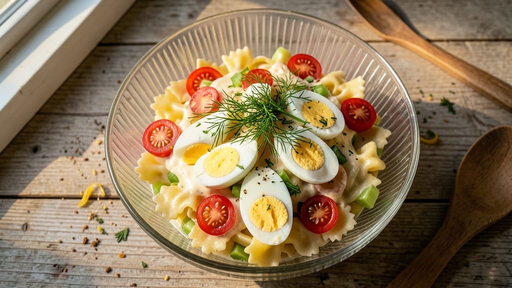 Bow Tie Macaroni Salad Recipe: Mayo-Free Herb Dream With Crunchy Celery Bites