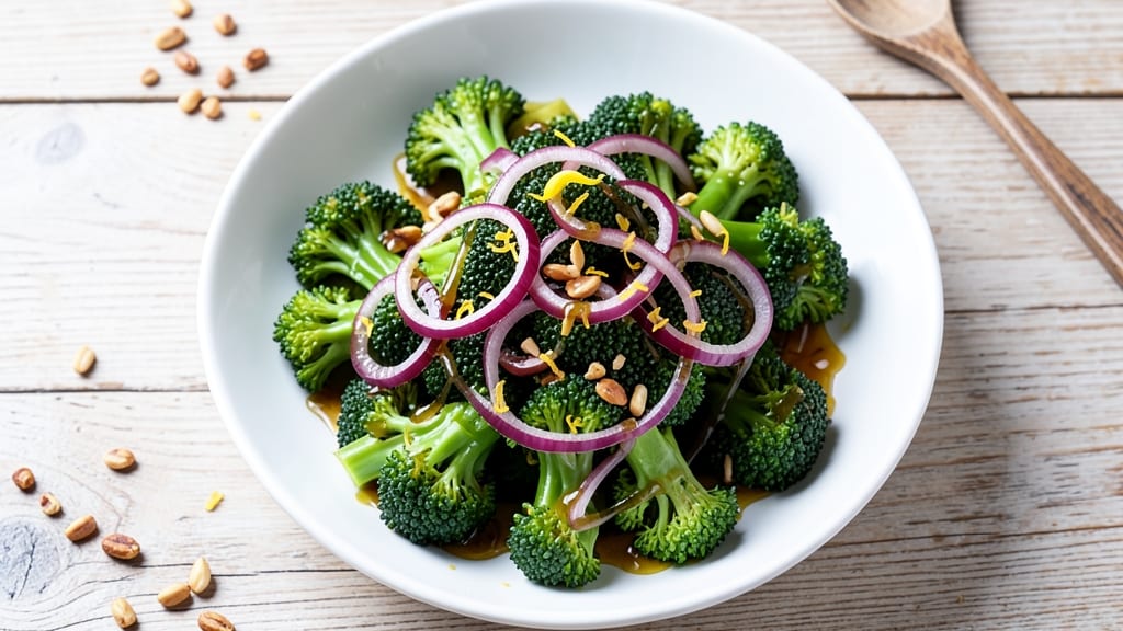 Broccoli and Red Onion Salad Recipe: Peppery Crunch With Zesty Lemon Vinaigrette