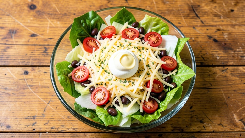 Bandera Salad Recipe: Texas-Style Layered Crunch and Zesty Herb Cream Cheese
