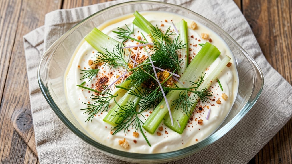 Asheville-Style Salad Recipe: Crisp Celery Crowns Over Smoky Herb Cream Cheese