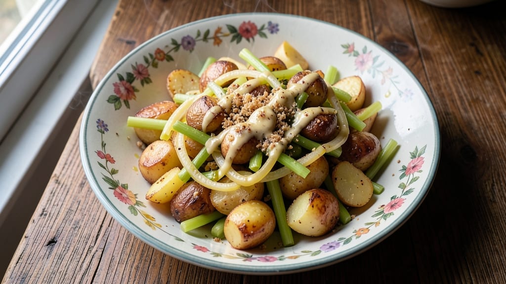 Authentic Bavarian Potato Salad Recipe: Crisp Celery Crowns and Mustard-Vinegar Zing