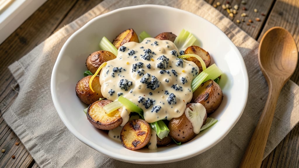 Bleu Cheese Potato Salad Recipe: Bold Tangy Kick With Crisp Celery Crowns