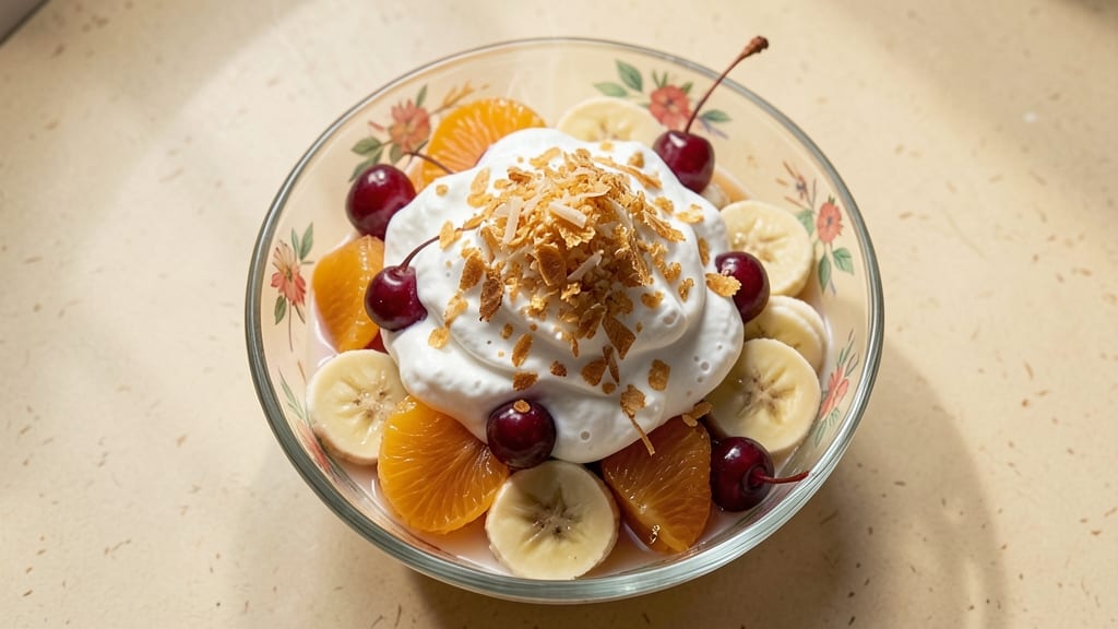 1950s Ambrosia Salad Recipe With Cool Whip: Nostalgic Creamy-Layered Crunch