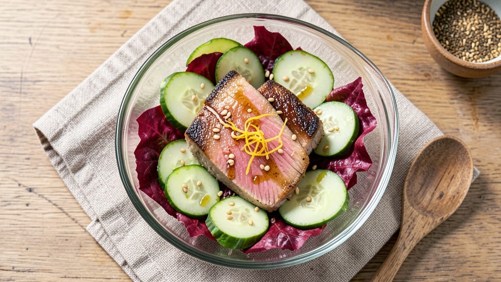BJ's Ahi Tuna Salad Recipe: Smoky Sesame Crunch Meets Creamy Cucumber Zing