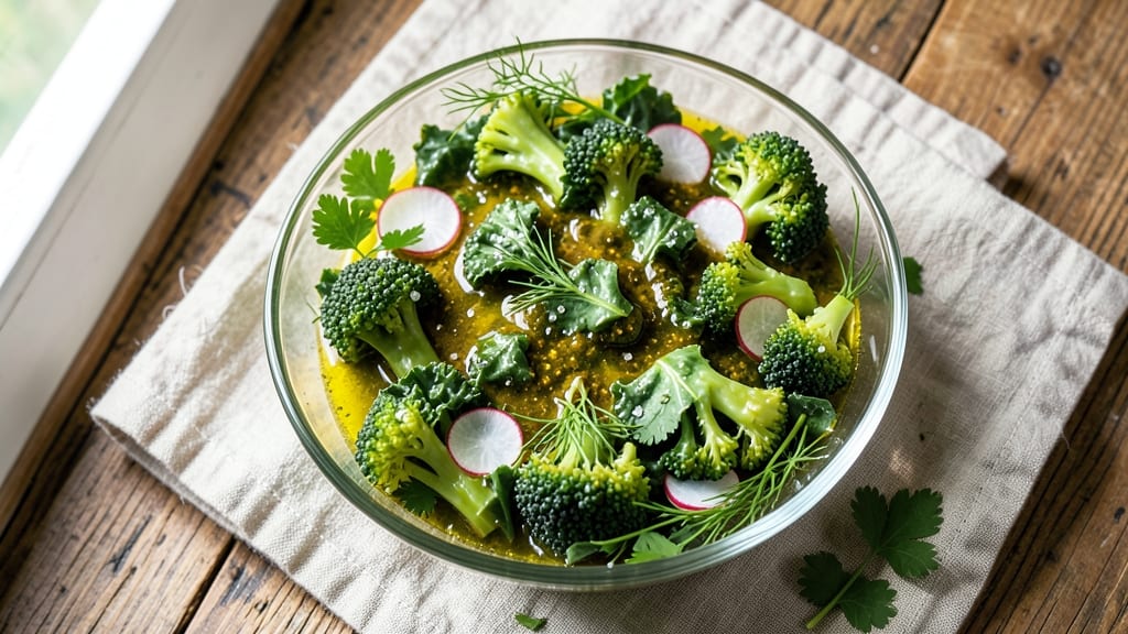 Broccoli Kale Salad Dressing Recipe: Bright Citrus-Herb Vinaigrette With Crunch