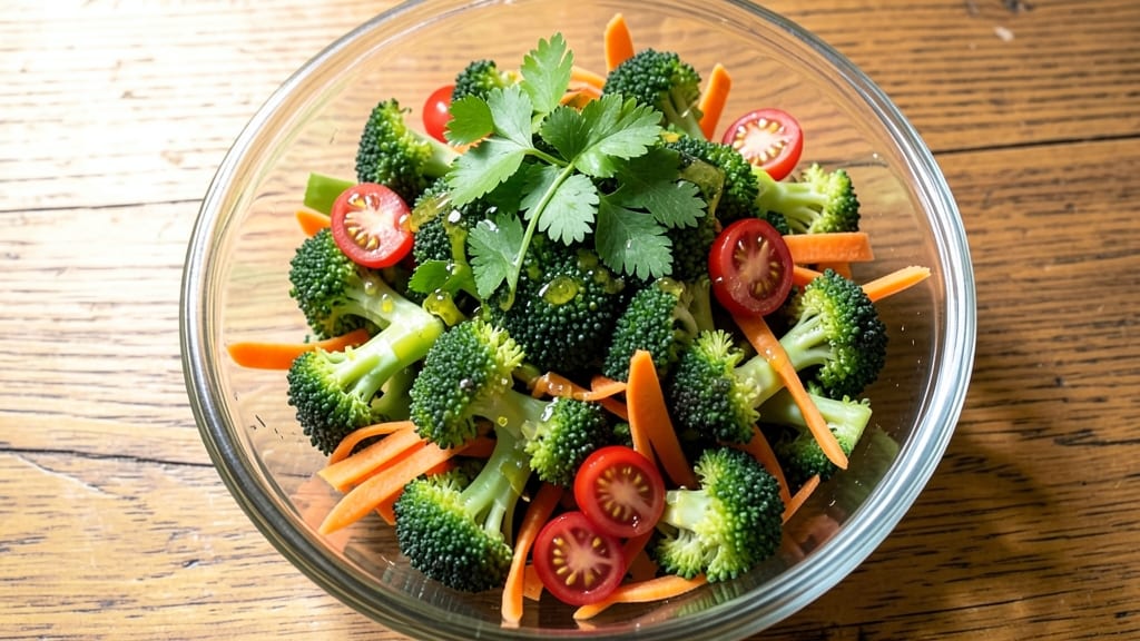 Broccoli, Carrot, and Tomato Salad Recipe: Vibrant Crunch With Lemon-Herb Zing