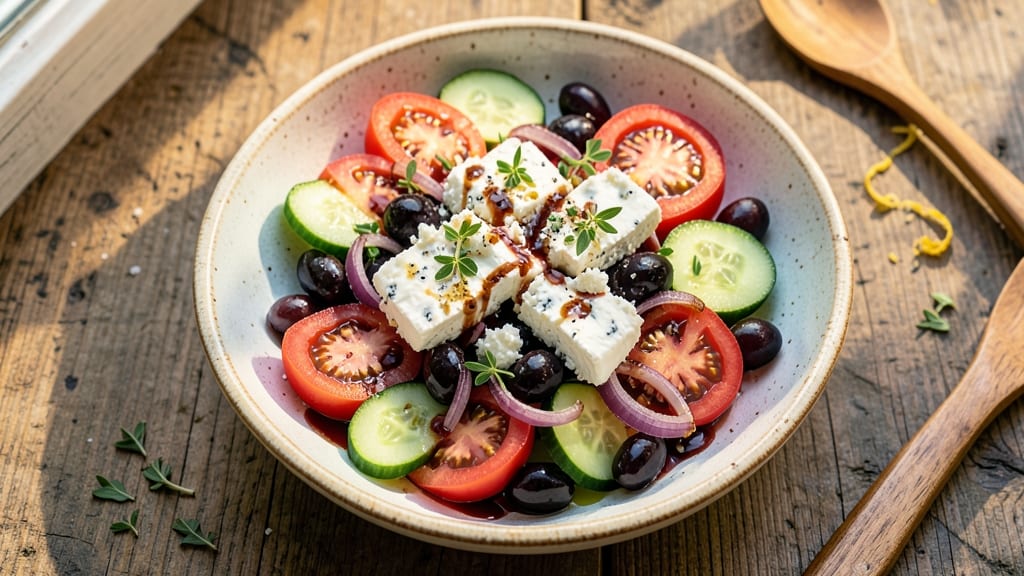Greek Salad Recipe With Red Wine Vinegar: Bright, Crisp, and Herby Every Bite