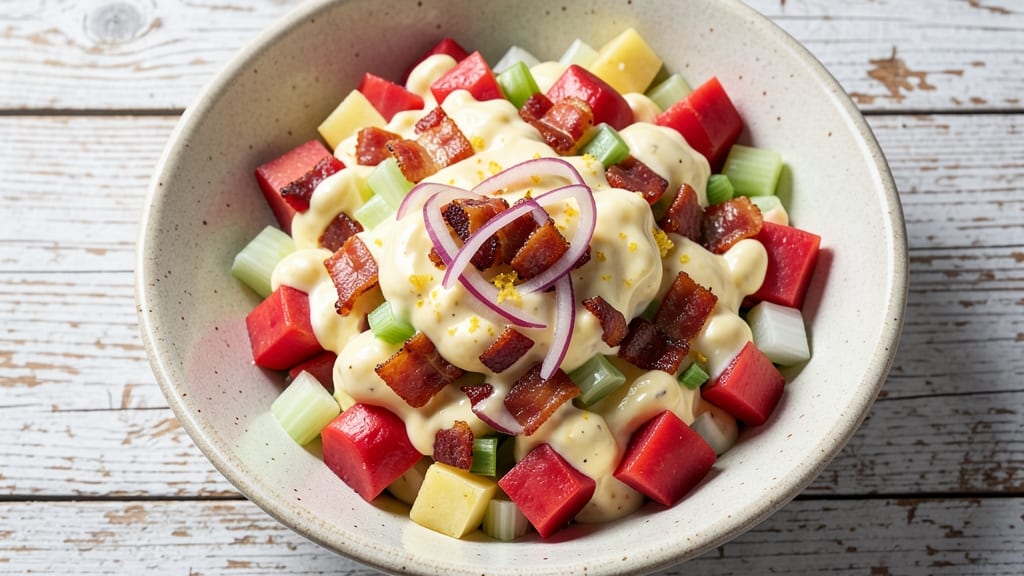 Aunt Em's Potato Salad Recipe: Southern-Style Creamy Crunch With Bacon Bits