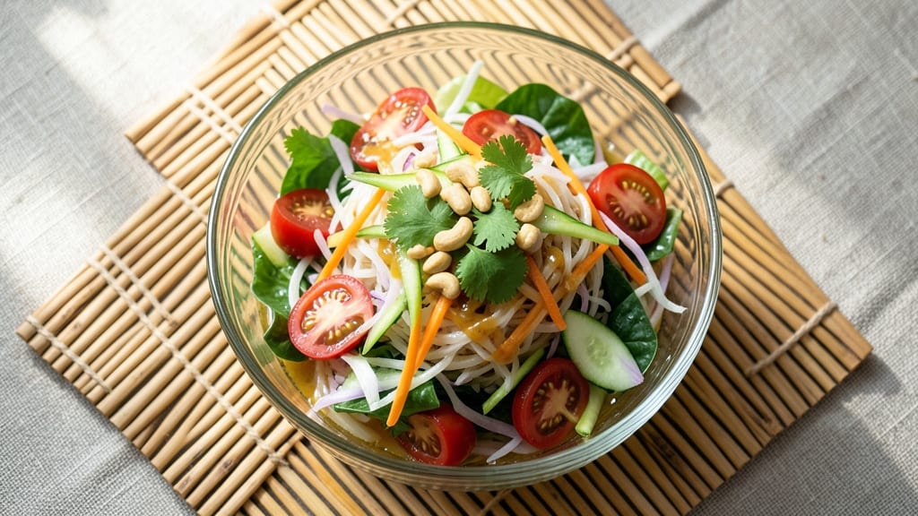 Asian Summer Salad Recipe: Crispy Rice Noodles With Tangy Peanut-Lime Dressing