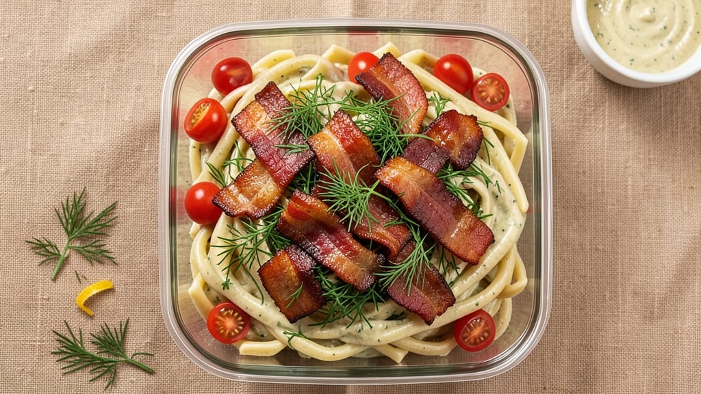 Bacon Ranch Pasta Salad Box Recipe: Smoky Crispy Bacon Bites and Cool Creamy Coating
