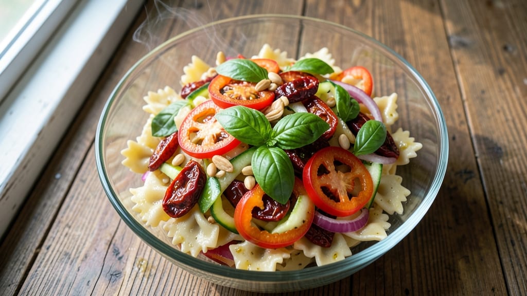 Bow Tie Pasta Salad Recipe With Sun-Dried Tomatoes: Sweet & Tangy Herb Crunch in 20 Minutes