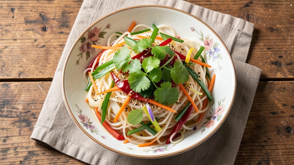 Asian Glass Noodle Salad Recipe: Crisp Celery Crowns and Tangy Peanut Dressing Bliss