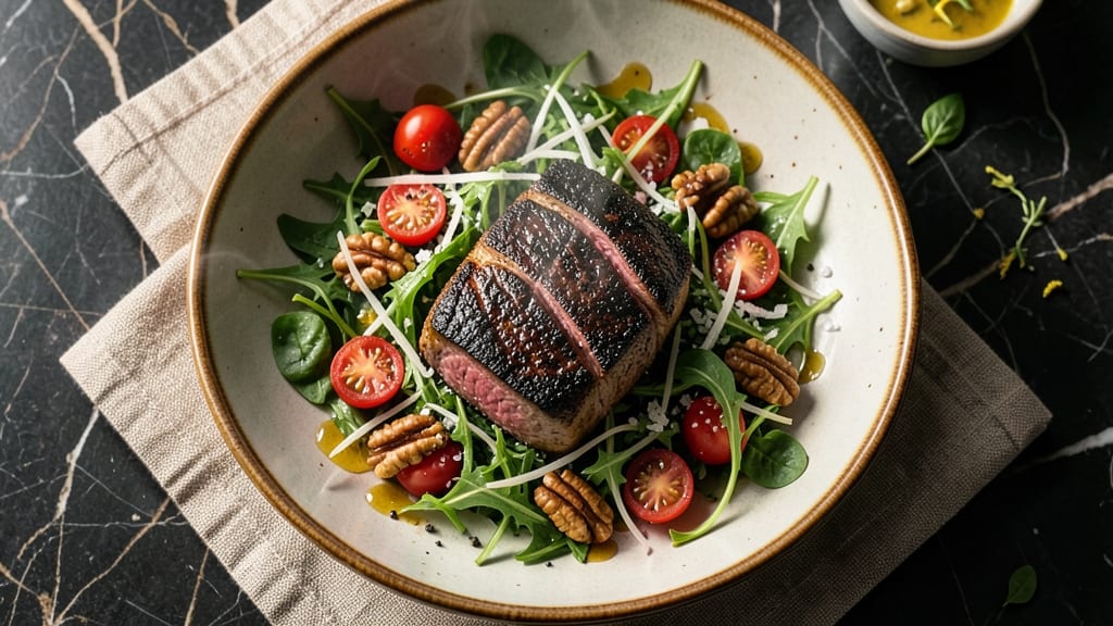 Blackened Steak and Crisp Celery Crown Salad Recipe: Smoky Char Meets Refreshing Crunch