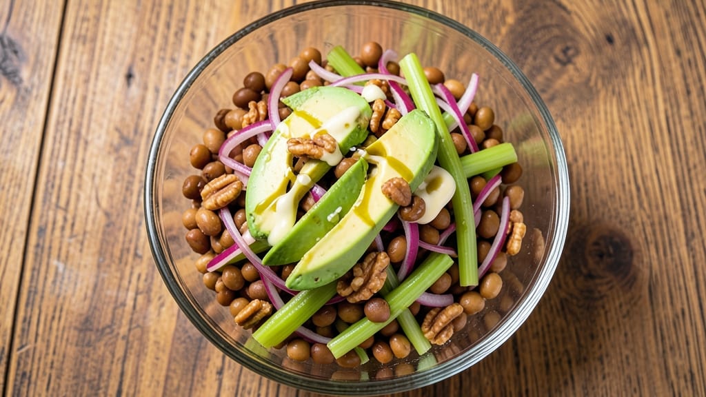 Black Eyed Peas Salad Recipe Vegetarian: Crunchy Celery Crowns With Zesty Herb Vinaigrette