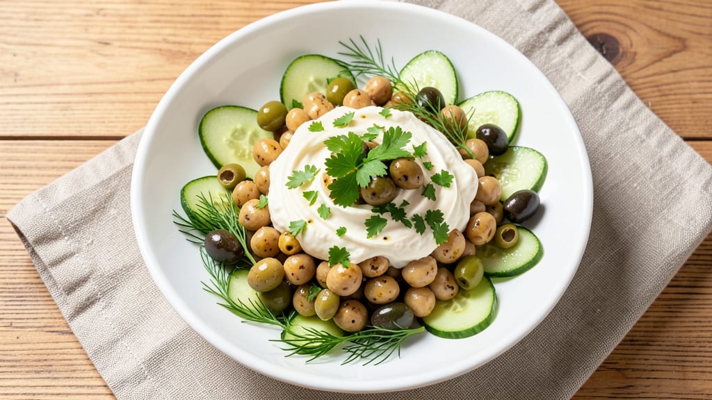 Chickpea Salad Recipe No Tomato: Herb-Infused Cream Cheese Crunch
