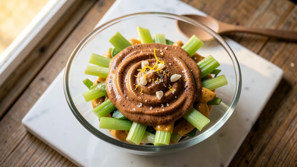 Atomic Salad Recipe: Crisp Celery Crowns and Smoky Cream Cheese Fusion