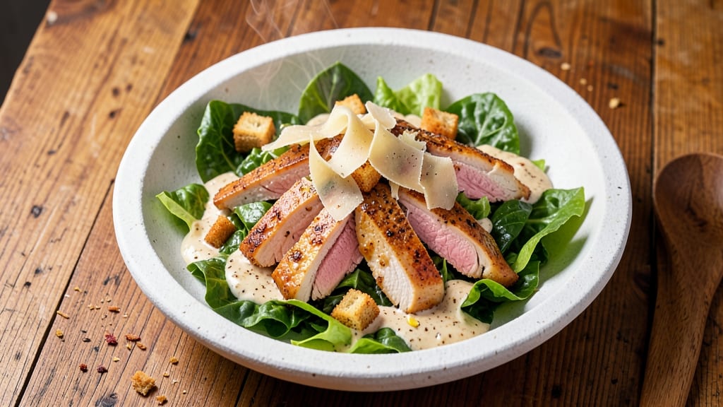 Chicken Caesar Salad Recipe With Anchovies: Crispy Celery Crowns and Umami-Deep Dressing