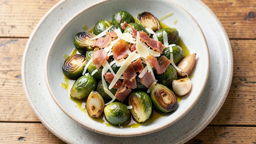 Bottega Brussels Sprouts Salad Recipe: Crispy Roasted Greens With Creamy Parmesan Drizzle