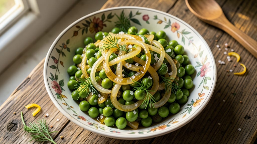 Amish Pea Salad Recipe: Sweet Onion and Vinegar-Kissed Pea Perfection