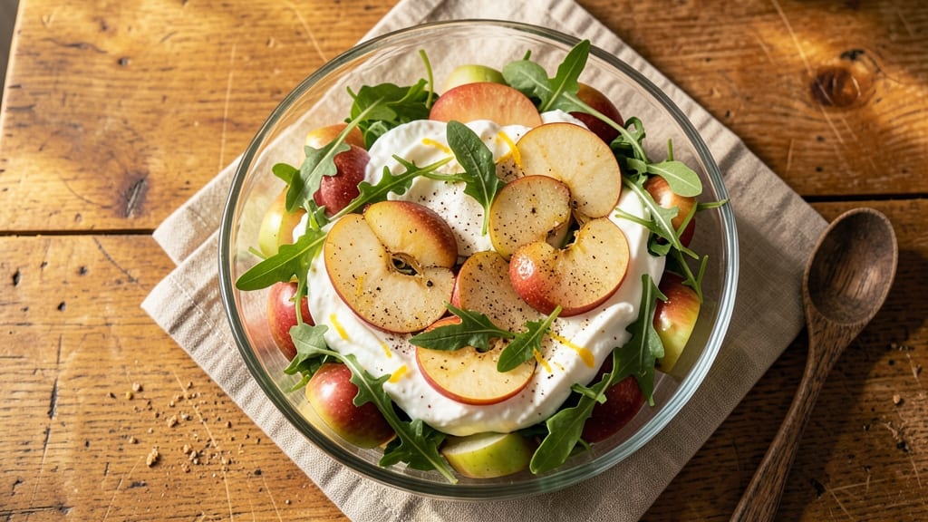 Apple Pie Salad Recipe: Crisp Apple Chunks and Warm Cinnamon Cream Dressing