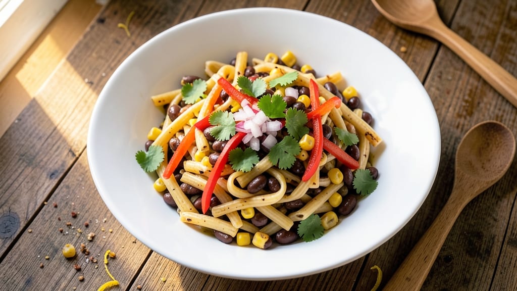 Black Bean and Corn Pasta Salad Recipe: Zesty Lime and Cilantro Brightness