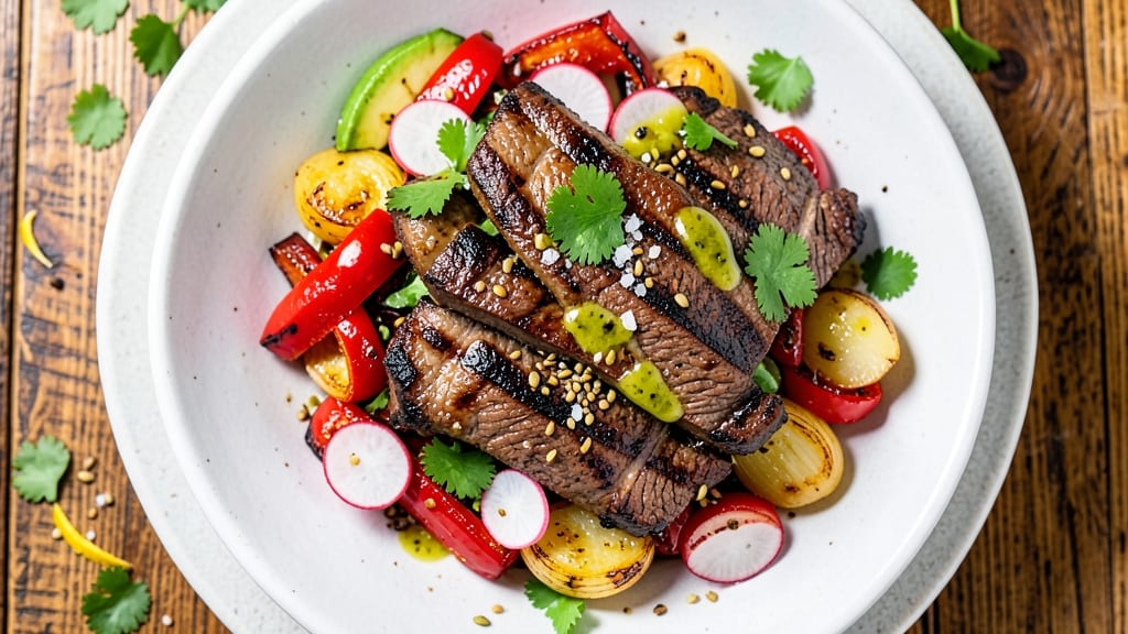 Beef Fajita Salad Recipe: Charred Peppers, Onions, and Zesty Lime Dressing