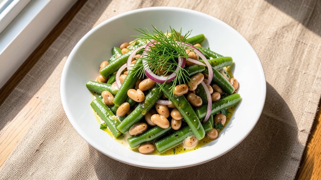 Bean Salad Recipe with Green Beans: Bright Herb Vinaigrette and Crisp Florets