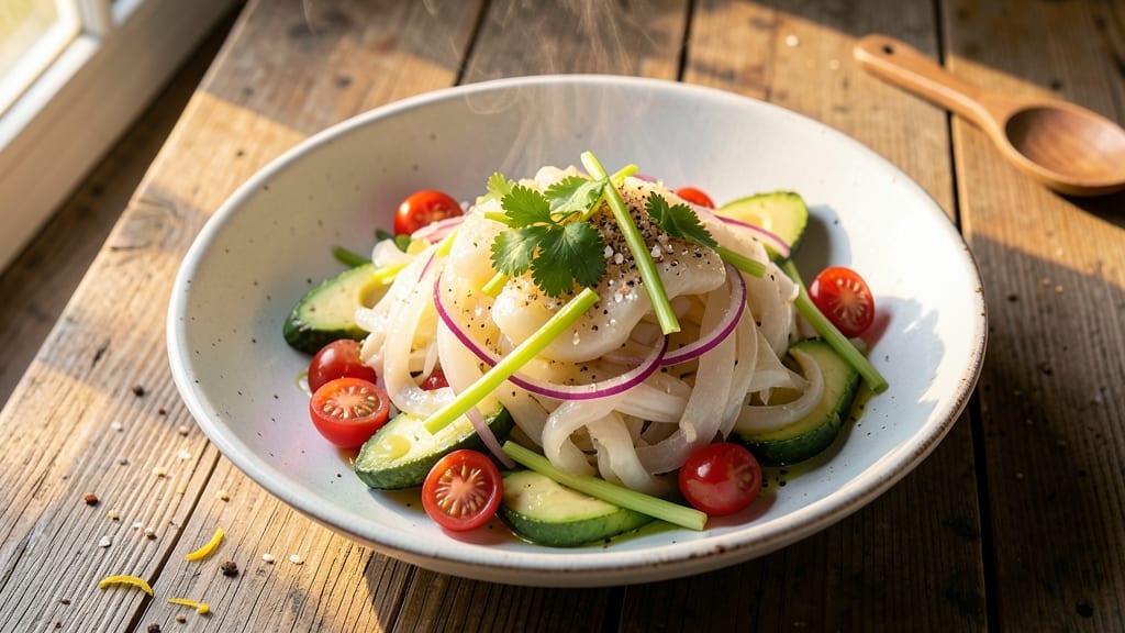 Bimini Conch Salad Recipe: Crisp Celery Crowns and Smoky Herb Cream Cheese Twist