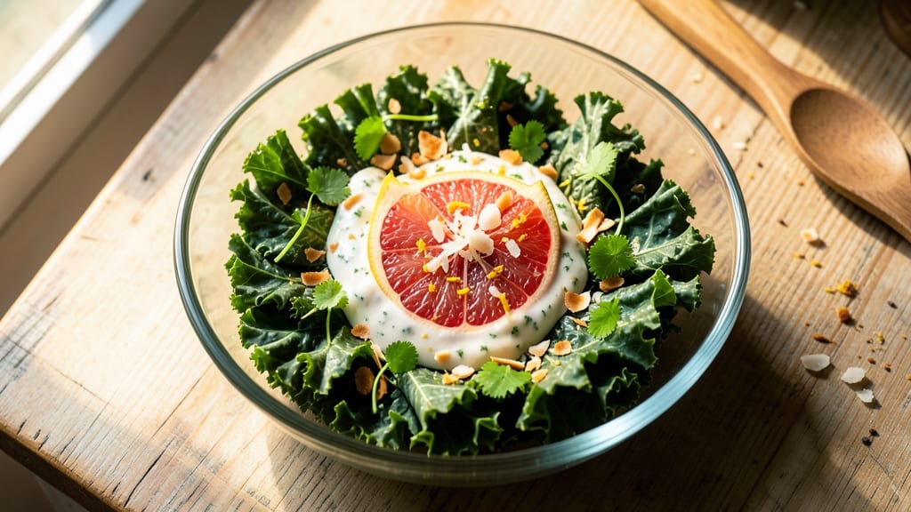 Brazilian Kale Salad Recipe: Tropical Citrus and Coconut Crunch Magic