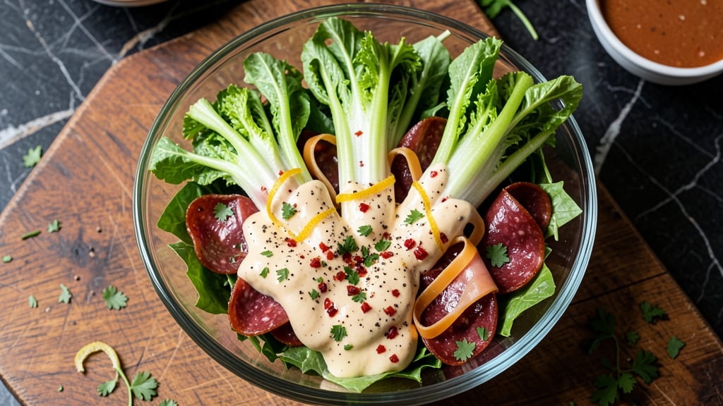 Buca Di Beppo Antipasto Salad Recipe: Crisp Celery Crowns Over Smoky Chipotle Cream Cheese