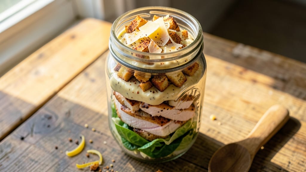 Caesar Salad Mason Jar Recipe: Layered Crunch That Stays Fresh for Days